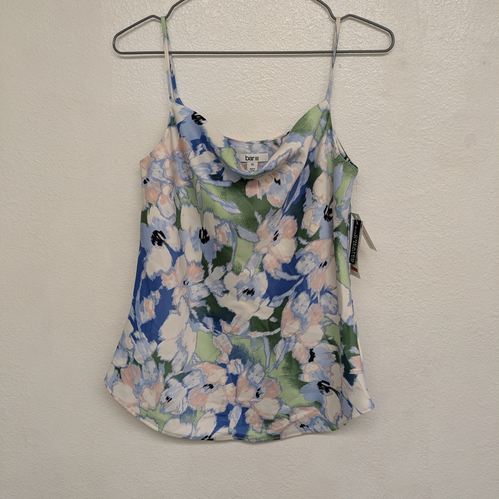Women's Floral Blue and Green Top